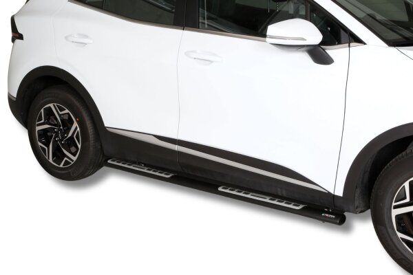 Schwellerrohre Design Schwarz für KIA Sportage NQ5 ab Bj. 2021- Edelstahl mit TÜV