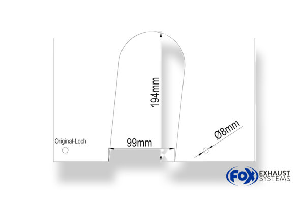 FOX Schablone für 1x90mm Wird auf Papier (A3) ausgedruckt geliefert passend für Audi A2