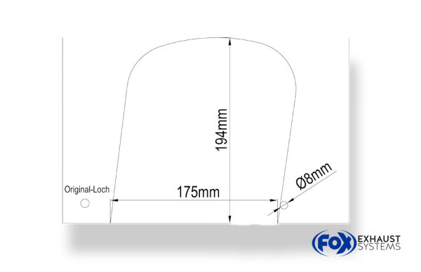 FOX Schablone für 2x80mm rund Wird auf Papier (A3) ausgedruckt geliefert passend für Audi A2