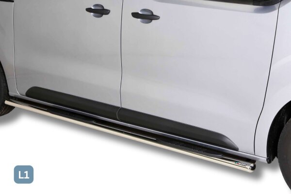 Schwellerrohre oval mit Tritt für Fiat Scudo L1 kurz 2022- V2A TÜV Edelstahl