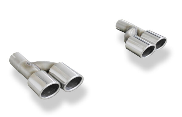 FOX Endrohrpaar zum Aufstecken i57mm - 2x88x74 Typ 32 rechts/links passend für Audi A4 B7 - 2,0l TFSI