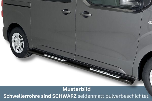 Schwellerrohre SCHWARZ Design für OPEL Vivaro Bj.19- & Zafira Life Bj.20- (L2) mit TÜV