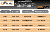 MARVING Auspuff "Master" schwarz lackiert + Aluhülle für HONDA VFR 750 F RC36 Bj.90-93