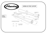MARVING Auspuff paar "Master" verchromt für HONDA CB 750 C Custom RC06 Bj.79-84