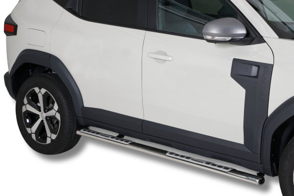 Schwellerrohre Design oval mit Tritt für DACIA Duster 3 PYM PYN Bj. 2024- Edelstahl mit TÜV