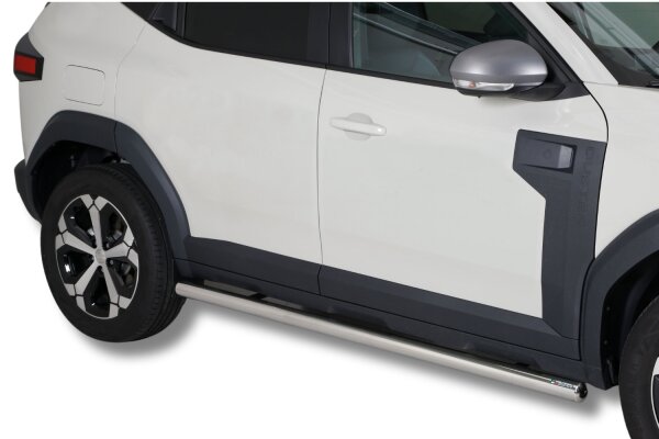 Schwellerrohre ohne Tritt für Dacia Duster 3 PYM PYN 2024- Edelstahl poliert Ø63mm TÜV
