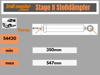 Trailmaster Dämpferumrüstungssatz für Landrover Defender 90 / 110 / 130 VA Stoßdämpfer +50mm