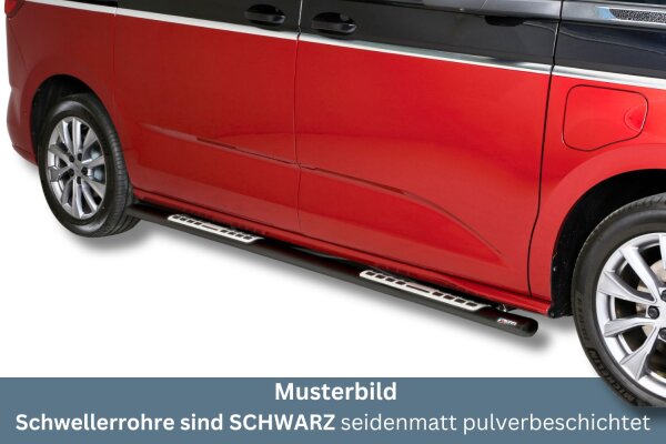 Schwellerrohre Design SCHWARZ für VW T7 Multivan Edelstahl mit TÜV