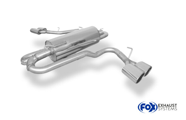 FOX Endschalldämpfer Sidepipe, Ausgang rechts und links am Fahrzeug - 2x115x85 Typ 38 rechts/links passend für Ford Ranger ab 09/2016 4x4 - Doppelkabine