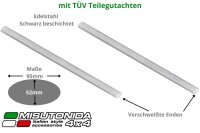 Schwellerrohre SCHWARZ oval ohne Tritt für FORD Transit Courier / Tourneo ab Bj. 2024- Edelstahl mit TÜV