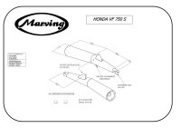 MARVING Auspuff Paar "Master" schwarz für Honda VF 500 F / VF 500 F2 1984-1987 PC12