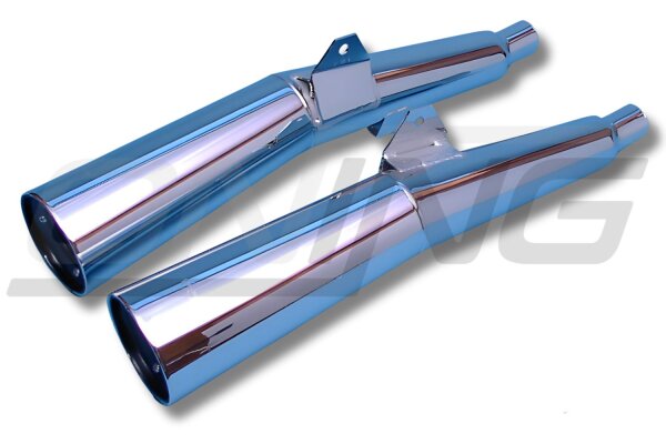 MARVING Auspuff paar "Master" verchromt für Honda CX 500 E / 650 E PC06 RC12