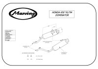 MARVING Auspuff paar "Enduro amacal" verchromt + Alu Hülle für Honda NX 650 DOMINATOR 91/94 RD02