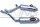 MARVING Auspuff paar "Enduro amacal" verchromt + Alu Hülle für Honda NX 650 DOMINATOR 91/94 RD02