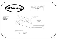 MARVING Auspuff Master verchromt für YAMAHA YZF 750 R 93-95 4HN