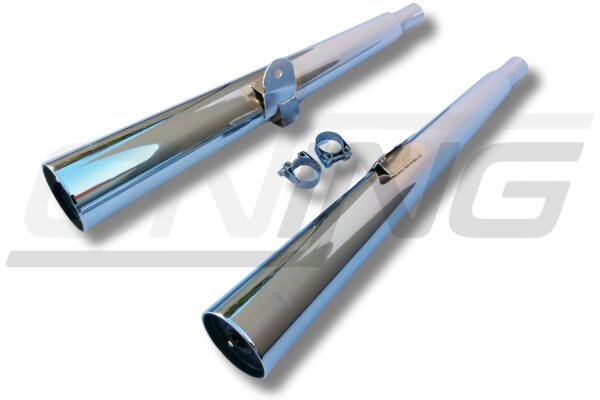 MARVING Auspuff paar "Master" verchromt für Kawasaki Z 400 F (83-86) / Z 550 F (83-84)