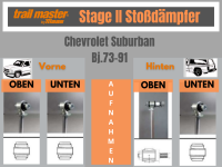 2 Stoßdämpfer Trailmaster für Chevrolet Suburban 0-30mm Bj 73-91 Vorne Hinten