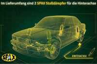 SPAX Stoßdämpfer härteverstellbar PSX für Ford Fairlane 500 HINTEN HA