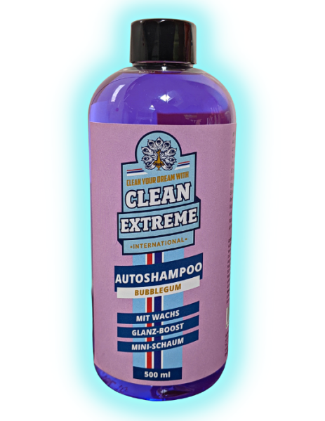 CLEANEXTREME Autoshampoo Konzentrat BUBBLEGUM mit Wachs 0,5 Liter