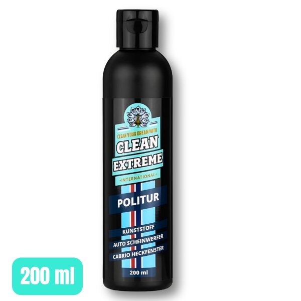 CLEANEXTREME Politur Kunststoff - Auto-Scheinwerfer - Cabrio-Heckfenster - 200 ml