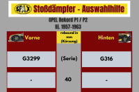 SPAX Stoßdämpfer härteverstellbar PSX für Opel Rekord P1 P2 VORNE VA