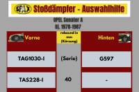 SPAX Stoßdämpfer härteverstellbar PSX für Opel Senator A VA