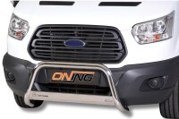 Frontbügel Edelstahl für Ford Transit 2014-2024 Ø63mm mit Gutachten Frontschutzbügel