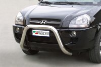 Frontbügel Edelstahl für Hyundai Tucson 2004 - 2014 76mm mit Gutachten Frontschutzbügel