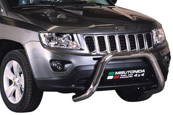 Frontbügel Edelstahl für Jeep Compass 2011 - 2017 76mm mit Gutachten Frontschutzbügel