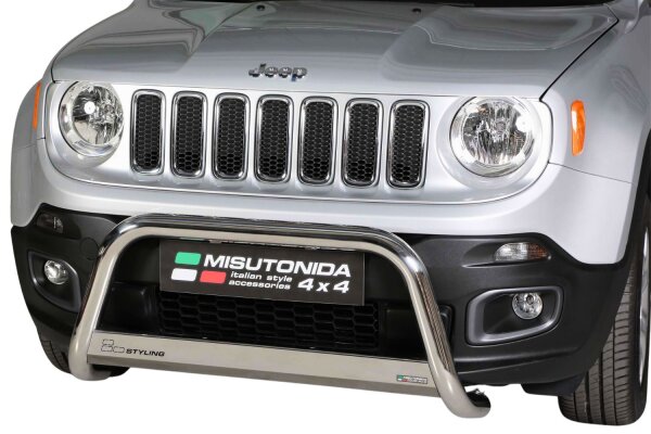 Frontbügel Edelstahl für Jeep Renegade 2014-2017 Ø63mm mit Gutachten Frontschutzbügel