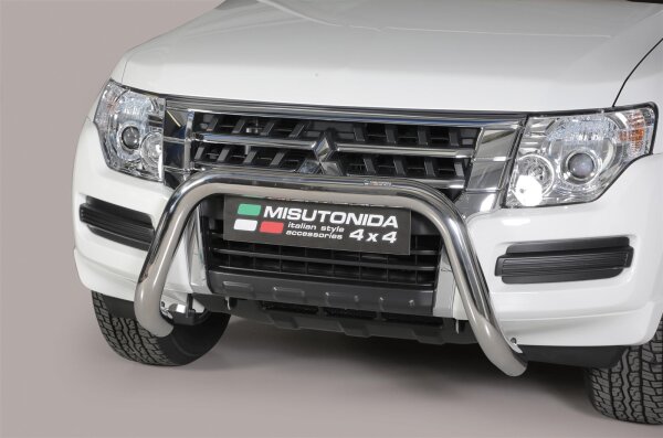 Frontbügel Edelstahl für Mitsubishi Pajero 2015 - 76mm mit Gutachten Frontschutzbügel