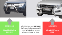 Frontbügel Edelstahl für Mitsubishi Pajero 2015 - 76mm mit Gutachten Frontschutzbügel