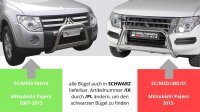 Frontbügel Edelstahl für Mitsubishi Pajero 2015 - 63mm mit Gutachten Frontschutzbügel