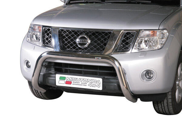 Frontbügel Edelstahl für Nissan Navara D40 V6 2010- Ø76mm mit Gutachten Frontschutzbügel
