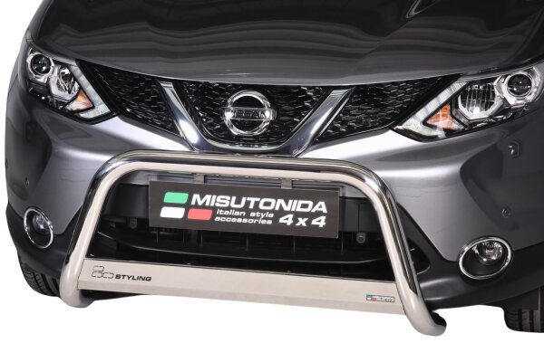 Frontbügel Edelstahl für Nissan Qashqai J11 2014 - 63mm mit Gutachten Frontschutzbügel