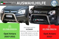 Frontbügel Edelstahl für Opel Antara 2011 - 76mm mit Gutachten Frontschutzbügel