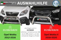 Frontbügel Edelstahl für Opel Mokka 2012 - 2016 76mm mit Gutachten Frontschutzbügel