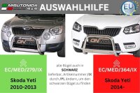 Frontbügel Edelstahl für Skoda Yeti 2014 - 63mm mit Gutachten Frontschutzbügel