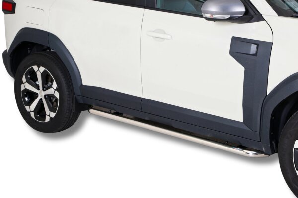 Schwellerrohre ohne Tritt für Dacia Duster 3 PYM PYN 2024- Edelstahl poliert Ø50mm TÜV