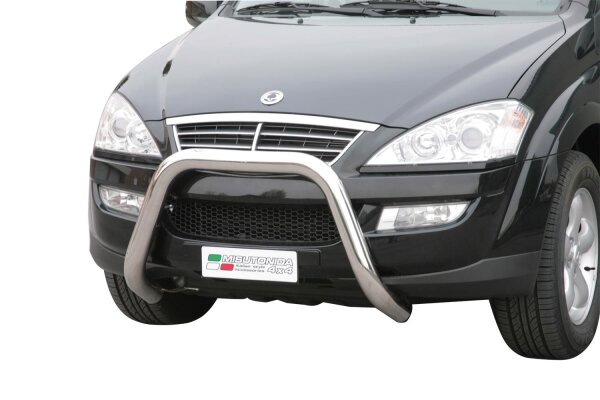 Frontbügel Edelstahl für Ssangyong Kyron 2007 - 76mm mit Gutachten Frontschutzbügel