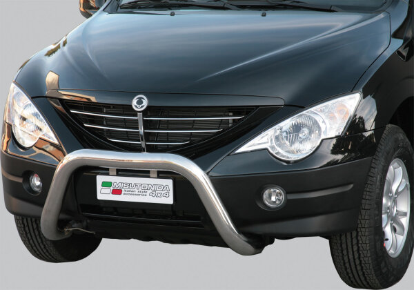 Frontbügel Edelstahl für Ssangyong Actyon 2006 - 76mm mit Gutachten Frontschutzbügel