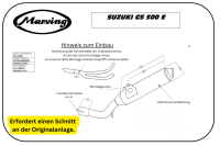 MARVING Auspuff "Master" schwarz + Alu Hülle für Suzuki GS 500 E GM51B