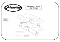 MARVING Auspuff Paar "Master" schwarz lackiert für Kawasaki GPZ 550 UNI TRAK 1984-1989 ZX550A