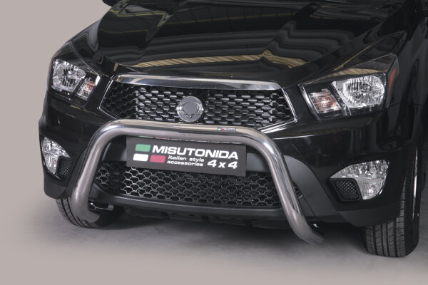 Frontbügel Edelstahl für Ssangyong Actyon Sports 2012 - 76mm mit Gutachten