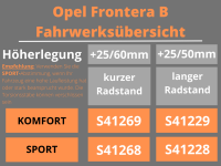 Trailmaster Fahrwerk Höherlegung für Opel Frontera B +25/50mm lang Komfort