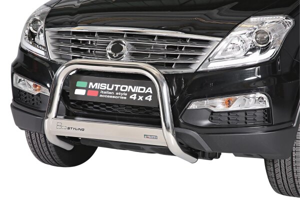 Frontbügel Edelstahl für Ssangyong Rexton W 2013 - 63mm mit Gutachten Frontschutzbügel