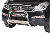 Frontbügel Edelstahl für Ssangyong Rexton W 2013 - 63mm mit Gutachten Frontschutzbügel