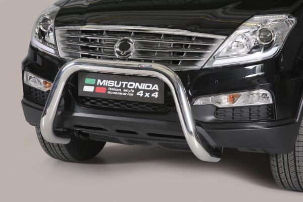 Frontbügel Edelstahl für Ssangyong Rexton W 2013 - 76mm mit Gutachten Frontschutzbügel