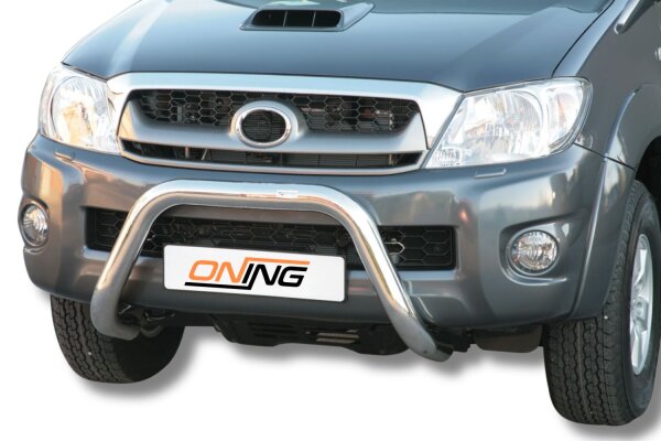 Frontbügel Edelstahl für Toyota Hilux 2005 - 2011 76mm mit Gutachten Frontschutzbügel