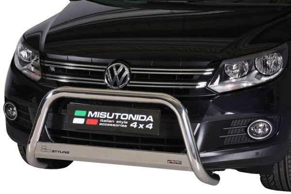 Frontbügel Edelstahl für VW Tiguan 5N Bj. 2011 - 2015 Ø63mm mit Gutachten Frontschutzbügel